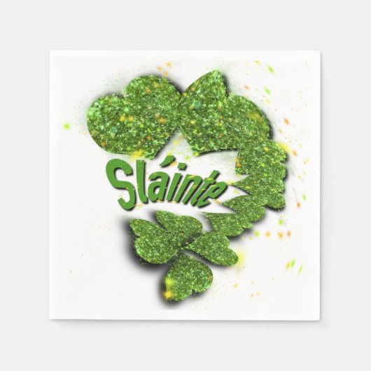 Green Shamrocks | Mousserende harten Shainte Servet (Voorkant)