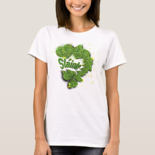 Green Shamrocks Mousserende harten ShainteT-Shir T-shirt