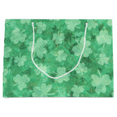 Green Shamrocks over Green Groot Cadeauzakje (Voorkant)