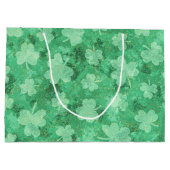 Green Shamrocks over Green Groot Cadeauzakje (Achterkant)