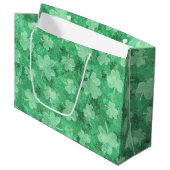Green Shamrocks over Green Groot Cadeauzakje (Voorkant Gekanteld)