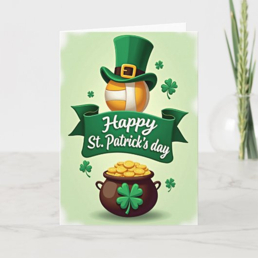 Green Shamrocks Pattern Card Kaart (Voorkant)