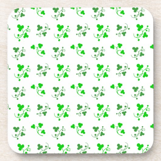 Green Shamrocks Pattern Drankjes Onderzetter (Voorkant)
