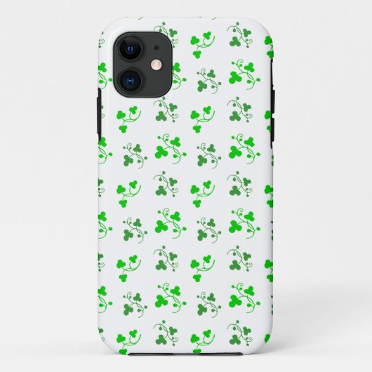 Green Shamrocks Pattern iPhone Case (Achterkant)