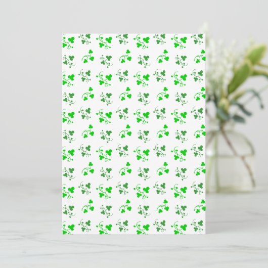 Green Shamrocks Pattern Kaart (Staand voorkant)