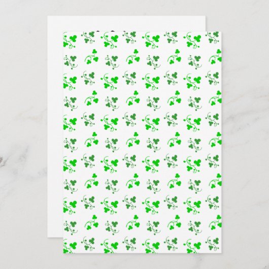 Green Shamrocks Pattern Kaart (Voorkant / Achterkant)