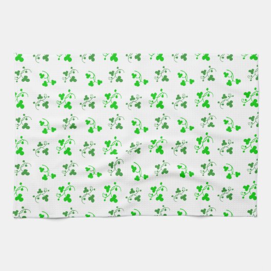 Green Shamrocks Pattern Kitchen Towel Theedoek (Horizontaal)