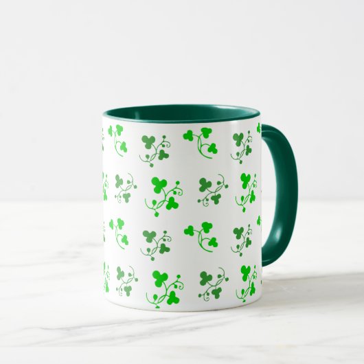 Green Shamrocks Pattern Mok (Voorkant rechts)
