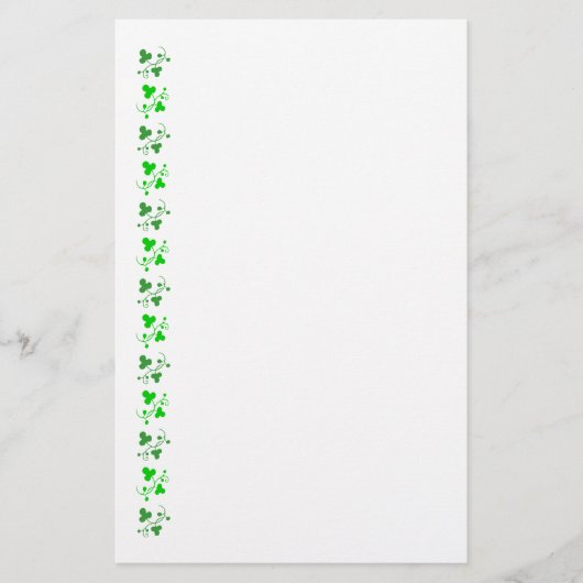 Green Shamrocks Pattern Stationery Briefpapier (Voorkant)