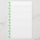 Green Shamrocks Pattern Stationery Lined Briefpapier (Voorkant)