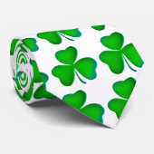 Green Shamrocks Pattern Stropdas (Opgerold)