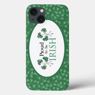 Green Shamrocks Pattern Trots om Iers te zijn iPhone 13 Hoesje