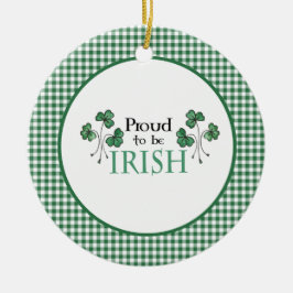 Green Shamrocks Proud tot Iers Ornament