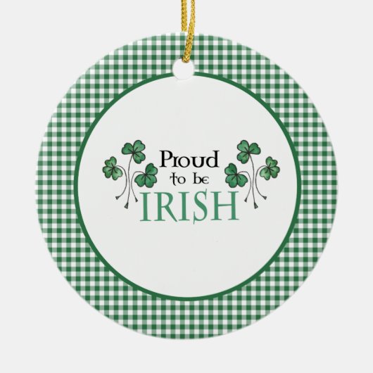 Green Shamrocks Proud tot Iers Ornament (Voorkant)