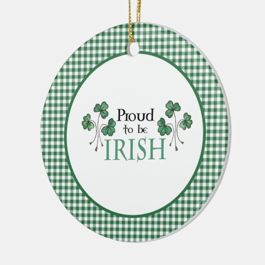 Green Shamrocks Proud tot Iers Ornament (Links)