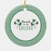Green Shamrocks Proud tot Iers Ornament (Achterkant)