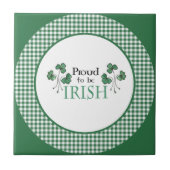 Green Shamrocks Proud tot Ierse keramische Tegel Tegeltje (Voorkant)