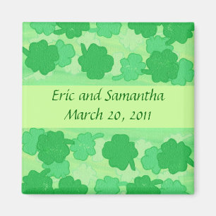 Green Shamrocks, Red de date bruiloft magneten