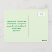 Green Shamrocks, St. Paddy's Day Briefkaart (Achterkant)