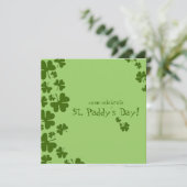 Green Shamrocks St. Paddy's Day Invitation Kaart (Staand voorkant)