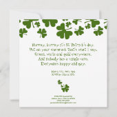 Green Shamrocks St. Paddy's Day Invitation Kaart (Achterkant)
