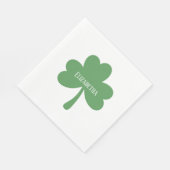 Green Shamrocks St. Patrick's Day Custom Name Servet (Hoek)