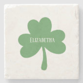 Green Shamrocks St. Patrick's Day Custom Name Stenen Onderzetter (Voorkant)