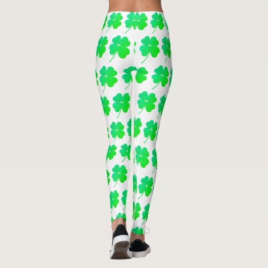 Green Shamrocks St. Patricks Day Ierse Leggings (Achterkant)
