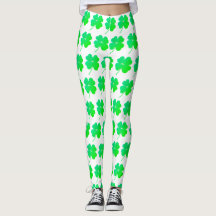 Green Shamrocks St. Patricks Day Ierse Leggings