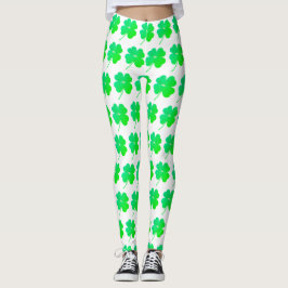 Green Shamrocks St. Patricks Day Ierse Leggings