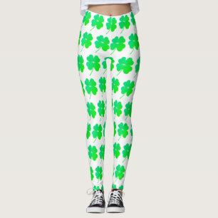 Green Shamrocks St. Patricks Day Ierse Leggings