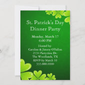 Green Shamrocks St. Patrick's Day Invitation Kaart (Voorkant)