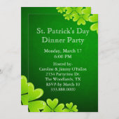 Green Shamrocks St. Patrick's Day Invitation Kaart (Voorkant / Achterkant)