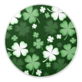 Green Shamrocks, St. Patrick's Day Keramische Knop (Voorkant)