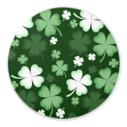 Green Shamrocks, St. Patrick's Day Keramische Knop (Voorkant)