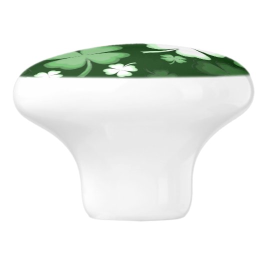 Green Shamrocks, St. Patrick's Day Keramische Knop (Zijkant)