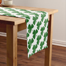 Green Shamrocks St. Patrick's Day Korte Tafelloper