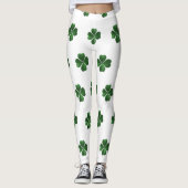 Green Shamrocks St. Patrick's Day Leggings (Voorkant)