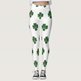 Green Shamrocks St. Patrick's Day Leggings