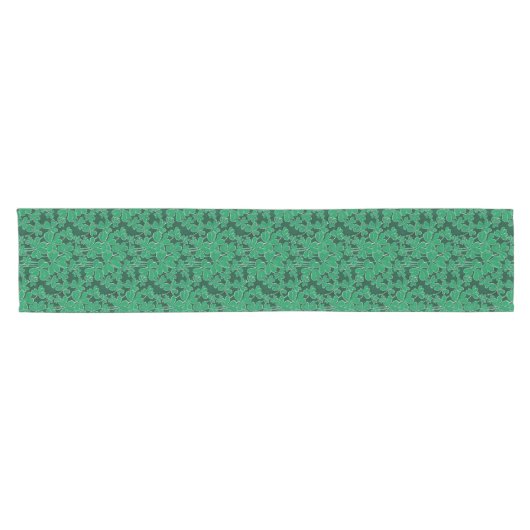 Green Shamrocks St Patricks Day Pattern Korte Tafelloper (Horizontaal)