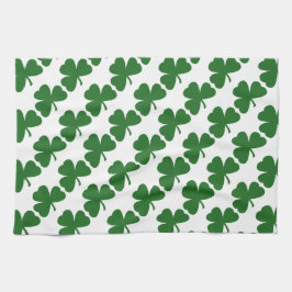 Green Shamrocks St. Patrick's Day Theedoek