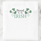 Green Shamrocks Trots om Ierse Oval Stickers te zi (Tas)