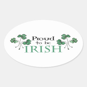 Green Shamrocks Trots om Ierse Oval Stickers te zi