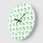 Green Shamrocks Wall Clock Grote Klok (Hoek)