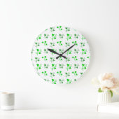 Green Shamrocks Wall Clock Grote Klok (Huis)