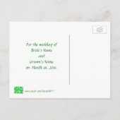 Green Shamrocks Wedding Save the date Briefkaarten (Achterkant)