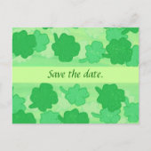 Green Shamrocks Wedding Save the date Briefkaarten (Voorkant)