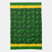 Green Shamrocks Yellow Stripe Kitchen Towel Theedoek (Verticaal)