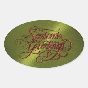 Green Sheen Season's Greetings Sticker