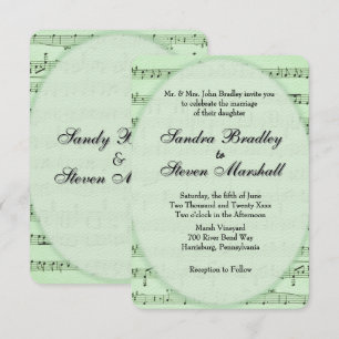 Green Sheet Music Theme Weddenschap Kaart